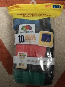 NEW Boy's FRUIT OF THE LOOM Super Value Pack of 10 Pairs Boxer Briefs, M 10-12 - Picture 1 of 2