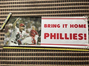 Brad Lidge & Carlos Ruiz 2008 World Series Philadelphia PHILLIES 18 x 48 banner - Picture 1 of 4