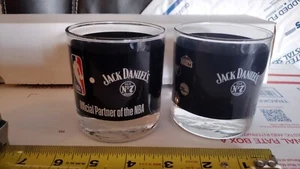 Jack Daniels NBA Whiskey Glasses Set of Two Official NBA Licensed Pre-Loved - Picture 1 of 8