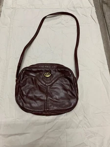 Borsa a mano vintage Etienne Aigner sangue di bue pelle bordeaux zip superiore con cinturino - Foto 1 di 12