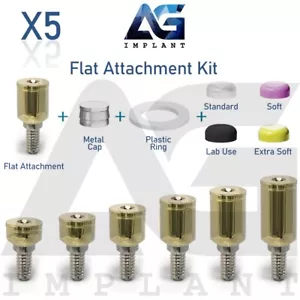 Kit 5 attacchi piatti in titanio per sistema protesico int esagonale 2,42 mm - Foto 1 di 8