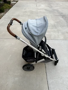 UPPAbaby Cruz V2 Stroller- Gregory: Blue Mélange | Silver Frame | Saddle Leather - Picture 1 of 6