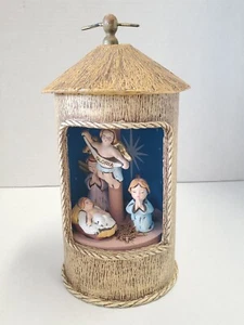 VTG Japan 9" Christmas Nativity Wind Up Music Box Rotating Interior  - Picture 1 of 12