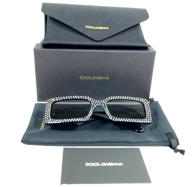 Dolce & Gabbana Sunglasses DG4447-B 501/87 Black Crystal Frames w/ Gray Lenses - Image 1 of 4