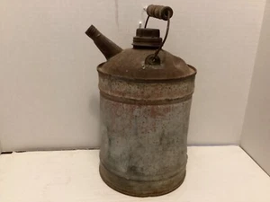 eine Gallone verzinkter Benzinkanister mit Holzgriff - Kappe #2 - Bild 1 von 7