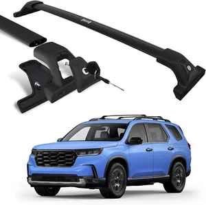 Aluminum Lockable Roof Racks Cross Bars 265-lb Load Black for Pilot '23-'25 - Picture 1 of 7