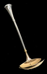 MONEDA AMERICANA RARA DE 1860 CÚPULA DE PLATA JAMES BINGHAM 6 1/2" CUCHARA PERFORADA GW - Imagen 1 de 6