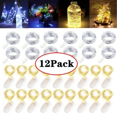 12 Pack 20 LED 6.6ft Battery Operated Mini LED Copper Wire String Fairy Lights - Image 1 of 4