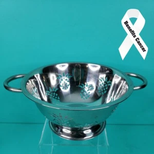 Grande colino in acciaio inox ciotola frutta colander design ananas chef compagno - Foto 1 di 9