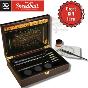 Speedball Calligraphy Set, Penholders, Nibs, Inks, Wooden Presentation Case