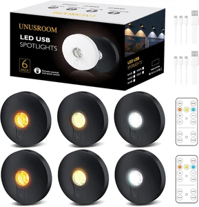 Rechargeable Puck Lights,Led under Cabinet Lighting,2000Mah Battery Operated Tap - Picture 1 of 12