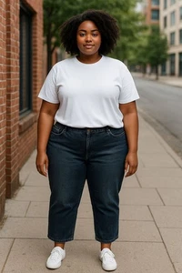 SAL WORDS JEAN MED RISE CROP TAGLIA 18 W - Foto 1 di 11