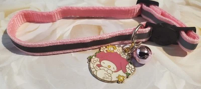 Breakaway Cat Collar Light Pink Reflective My Melody Charm & Bell - Image 1 of 4