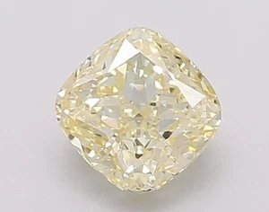 1.04 Ct CUSHION Fancy Light Yellow Cut VS1 IGI Certified Lab Grown CVD Diamond - Picture 1 of 10