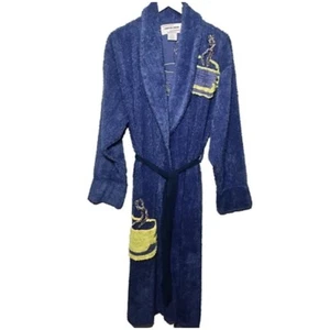 VTG Canyon Group Robe Blue Chenille Terry Coffee Mug Cotton Blend Cozy Spa L - Picture 1 of 12