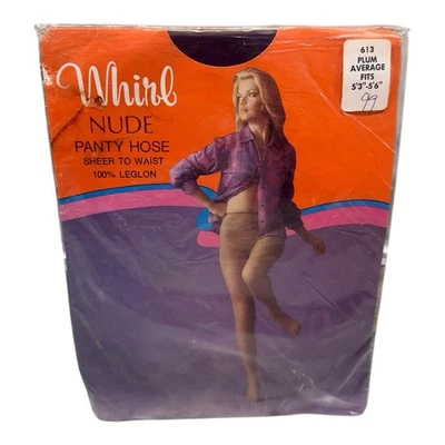 Vintage Whirl Nude Pantyhose Sheer To Waist 100% Leglon Nylon Plum Average - Image 1 of 2