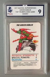 1977 MARVEL SUPER HEROES THE GREEN GOBLIN TOP TRUMPS CARD GAME GRADED 9 - Picture 1 of 8
