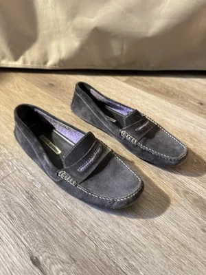 Mocasines de conducción MANOLO BLAHNIK 39.5 gris carbón gamuza suela de guijarro defecto 9.5 Foto 1 de 4