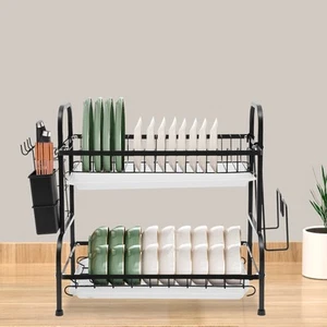 Tazón de acero al carbono de 2 etapas Rack Tazón Rack con desagüe 22lbs Nuevo - Imagen 1 de 14