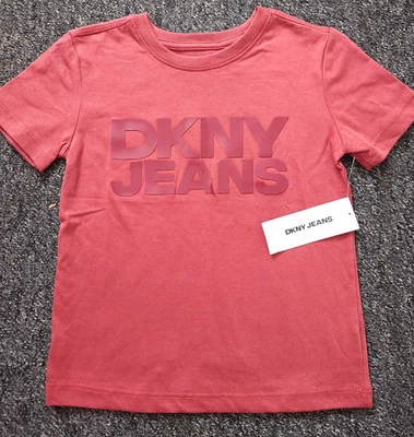 DKNY Donna Karen Jeans kids boys girls rustic red short sleeve logo top t-shirt - Image 1 of 3