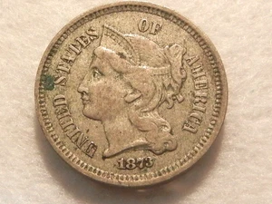 1873 nickel three cent piece coin - Picture 1 of 2