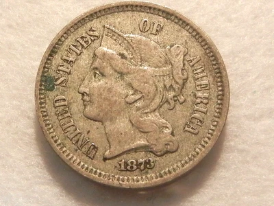 1873 nickel three cent piece coin - Image 1 of 2