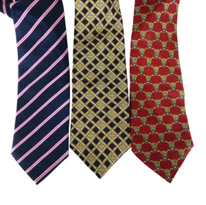 LOTE DE 3 CORBATAS DE CUELLO PARA HOMBRE, RAYAS CONDESA Mara & Saville fila estampado geográfico 100% seda - Imagen 1 de 7