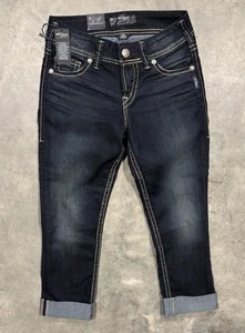 Neu mit Etikett silberne Jeans Suki Capri Damen W25 L22,5 Stretch NEU - Bild 1 von 7