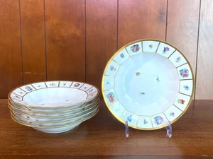 Royal Copenhagen "Henriette" rim soup bowls set of 6,  Model No. 444/8547, nice - Picture 1 of 7