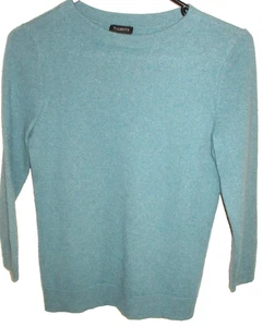 Talbots Pullover Damen klein türkis blau 100% Kaschmir Rundhalsausschnitt Pulli weich - Bild 1 von 7