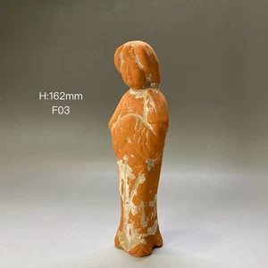 F03  Ancient Pottery court lady figurine.Tang Dynasty 唐代陶女俑   H:162mm - Picture 1 of 9