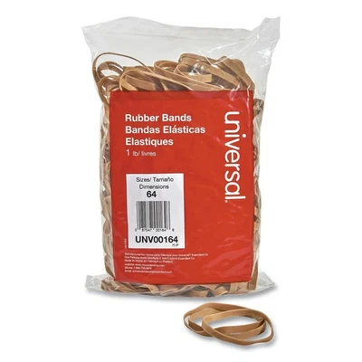 BRANDED Rubber Bands 00164 0.04 in. Gauge Size 64 Rubber Bands - Beige (320/Pack) New