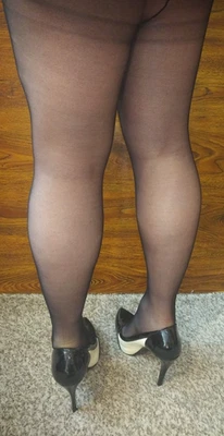 BEFATE BLACK TIGHTS SHEER SHINE MATTE SMALL NYLONS 10 DENIER 10 D NYLON LYCRA BLEND