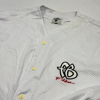 Camiseta deportiva de béisbol vintage de malla FUBU para hombre XL blanca hecha en EE. UU. botón años 90 Foto 1 de 4