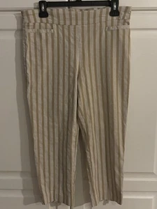 Zac & Rachel Linen Blend Stretch Skinny Leg Pull On Pants Size 14 - Picture 1 of 7