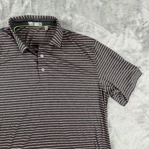 tasc Performance Poloshirt Herren Large grau pink gestreift Golf Micro Modal TM546 - Bild 1 von 10