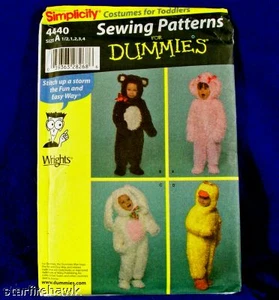 Disfraz de pollito Oso Conejito Simplicity 4440 patrón de costura niño pequeño 1/2-4 vintage sin cortar - Imagen 1 de 1