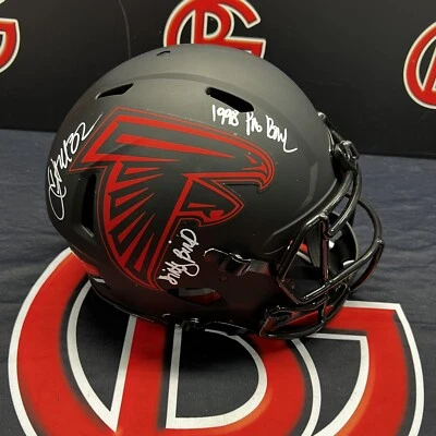 Casco Jamal Anderson Firmado Eclipse Atlanta Falcons Auténtico Inscrito JSA Foto 1 de 4