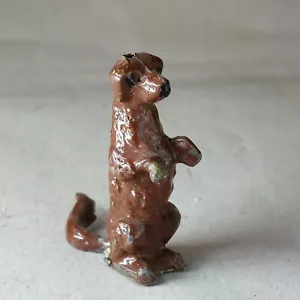 1930s-1950s Britains painted lead 1/32 toy Begging Dog, rare brown, ref no 637 - Picture 1 of 7