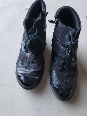 Botas Ellen Tracy ET-Molly negras con cremallera/tacón con cordones talla. 6M Foto 1 de 4