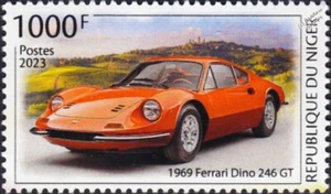 1969 FERRARI Dino 246 GT Sports Car Stamp (2023 Niger) - Picture 1 of 1