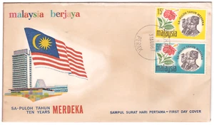 Mazuma *S1282 Malaysia FDC 1967 Sa-Puloh Tahun Merdeka 31AUG1967 Chop Ipoh - Picture 1 of 2