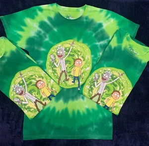 Ripple Junction Men’s Adventures of Rick and Morty Portal Tie Dye T-Shirt - Picture 1 of 2