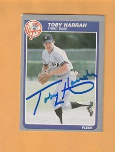 Toby Harrah New York Yankees AUTO Firmado 1985 Fleer Marion Ohio 2V - Imagen 1 de 2