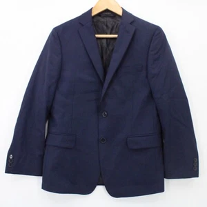Hart Schaffner Marx Wool Blazer Jacket Kids Boys Navy Blue Solid Lined Size 14H - Picture 1 of 9