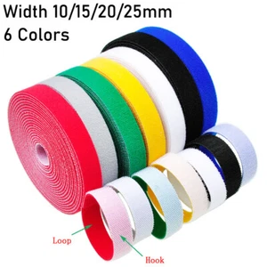 Back To Back Hook & Loop Fastening Tape Self-Gripping Cable Tie Width 10/15-25mm - Picture 1 of 14