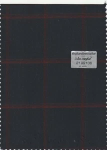 Black Suit Fabric Black With Orange Check Suit Pants 5 Yards Wool Fabric - Picture 1 of 2