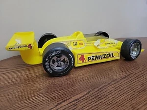 Vintage PENNZOIL INDY RACE CAR 4T Rare! Large 17" x 8" Yellow USA Gay Toys - Picture 1 of 9