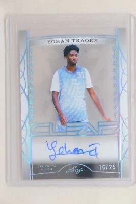 Yohan Traore - 2023 Leaf Trinity Basketball Clear Autograph #16/25 - Image 1 of 2