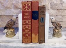 Vintage Marble And Ceramic Eagle Bookends By Ucgc Japan 6"